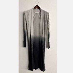 Burning Torch S Cardigan Sweater Gray Ombre Ribbed Duster Long Anthropologie NEW